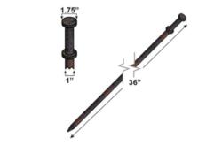 36" steel tent stake - double head